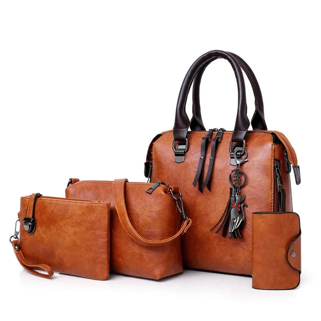 Kit de Bolsas Elegancia Premium en Cuero - Compra 1 y Llévate 4